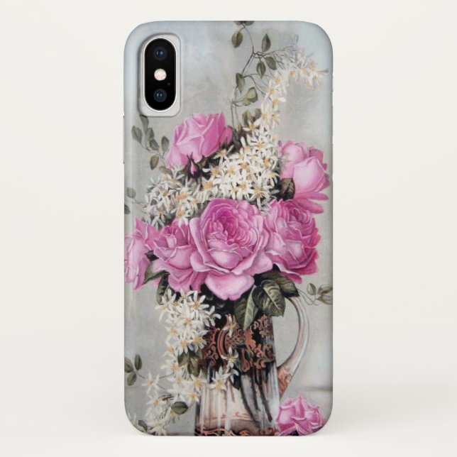 Paul De Longpre Pink Roses in Vase Case-Mate iPhone Hülle (Rückseite)