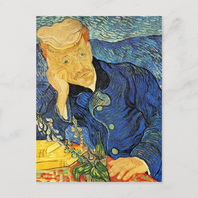 Paul Gachet Portrait, Vincent Van Gogh Postkarte (Vorderseite)
