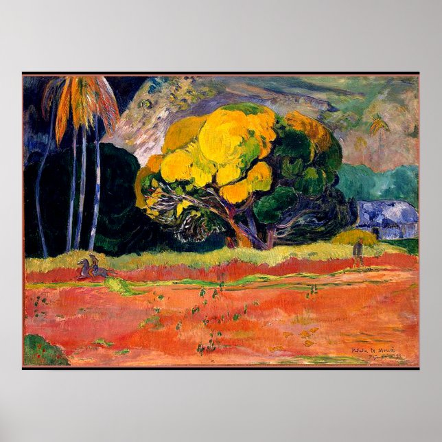 Paul Gaugin - Am Fuß des Berges Poster (Vorne)