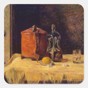 Paul Gauguin   am Fenster, 1882 Quadratischer Aufkleber