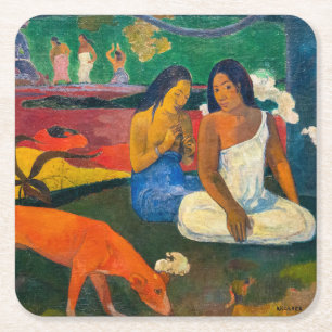 Paul Gauguin - Arearea / Der Rote Hund Rechteckiger Pappuntersetzer