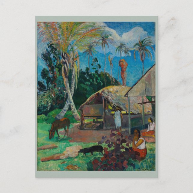 Paul Gauguin Black Pigs Postkarte (Vorderseite)