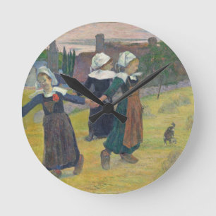 Paul Gauguin Breton Girls Dancing, Pont-Aven, 18 Runde Wanduhr