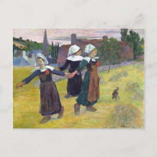 Paul Gauguin Breton Girls Dancing, Pont-Aven Postkarte