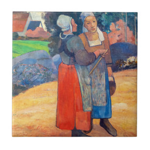 Paul Gauguin - Bretonische Bäuerinnen Fliese
