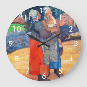 Paul Gauguin - Bretonische Bäuerinnen Große Wanduhr