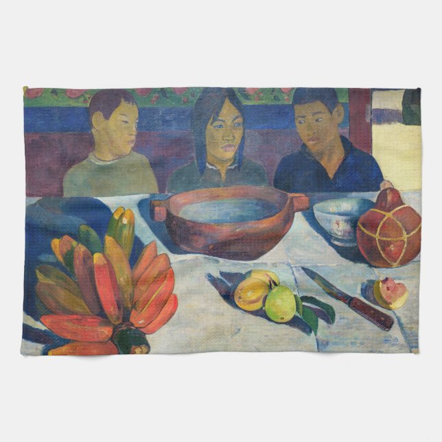 Paul Gauguin - Das Essen / Bananen Geschirrtuch (Horizontal)