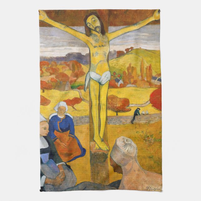 Paul Gauguin - Der gelbe Christus Geschirrtuch (Vertikal)