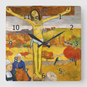 Paul Gauguin - Der gelbe Christus Quadratische Wanduhr