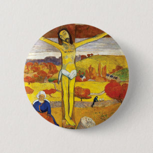 Paul Gauguin Der gelbe Christus Vintage-Fine-Art Button