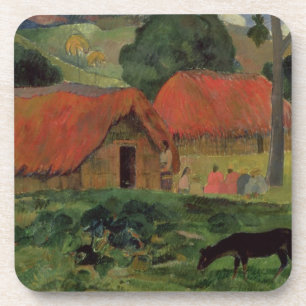 Paul Gauguin   die drei Hütten, Tahiti, 1891-92 Getränkeuntersetzer