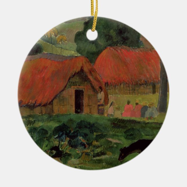 Paul Gauguin | die drei Hütten, Tahiti, 1891-92 Keramik Ornament (Vorne)