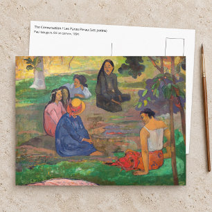 Paul Gauguin - Die Unterhaltung / Les Parau Parau Postkarte