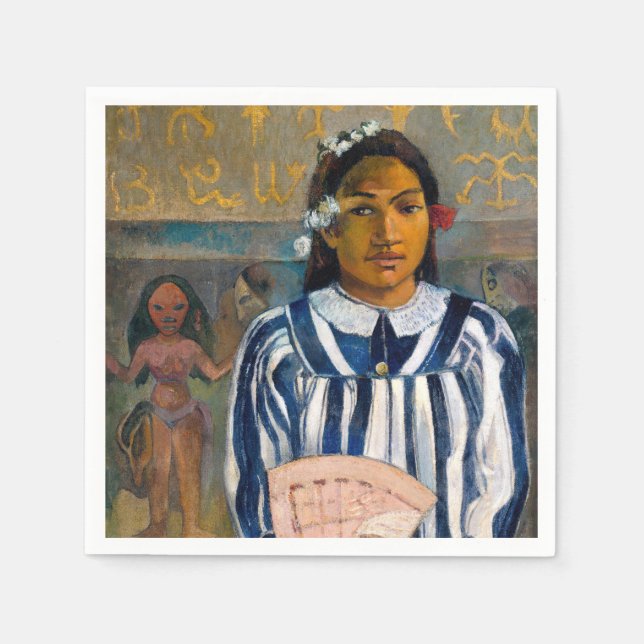 Paul Gauguin - Die Vorfahren von Tehamana Serviette (Vorderseite)