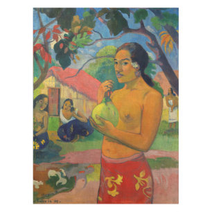 Paul Gauguin - Frau mit einer Frucht Tischdecke