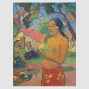 Paul Gauguin - Frau mit Frucht Seidenpapier