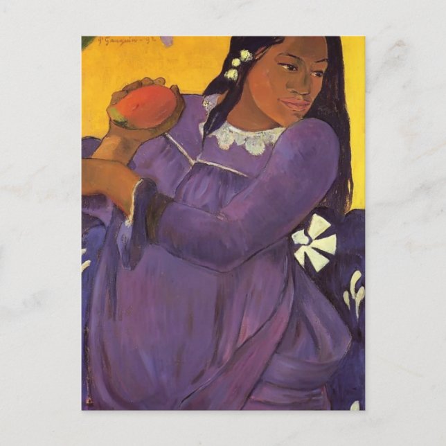 Paul Gauguin - Frau mit Mango Postkarte (Vorderseite)