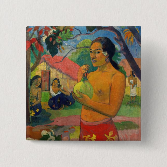 Paul Gauguin - Frauen, die eine Frucht halten Button (Vorderseite)