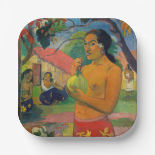 Paul Gauguin - Frauen, die eine Frucht halten Pappteller