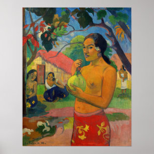 Paul Gauguin - Frauen, die eine Frucht halten Poster