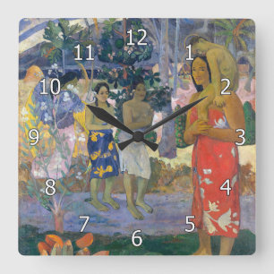 Paul Gauguin - Hail Mary / Ia Orana Maria Quadratische Wanduhr
