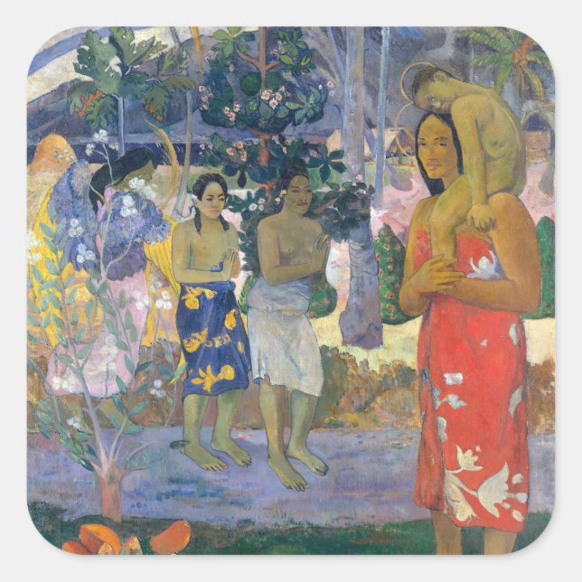 Paul Gauguin - Hail Mary / Ia Orana Maria Quadratischer Aufkleber (Vorderseite)