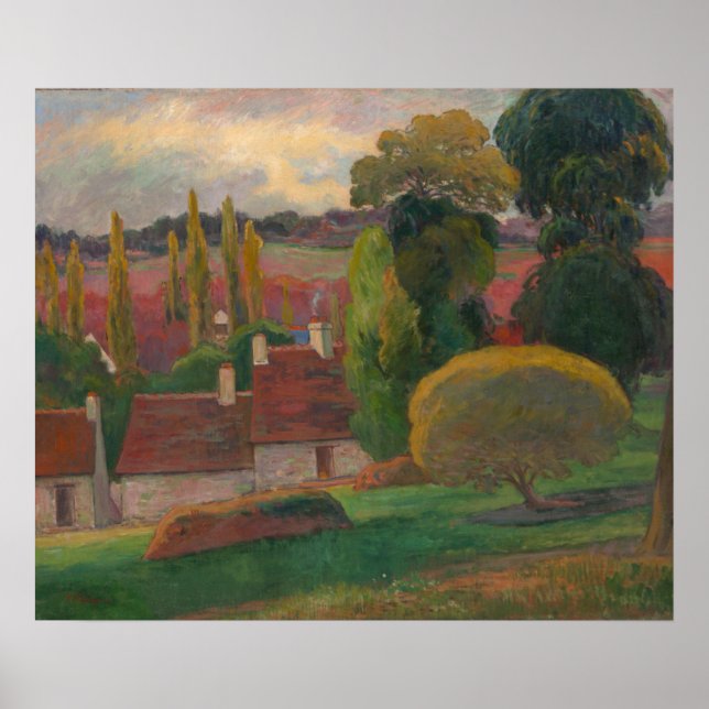 Paul Gauguin Kunstdruck "Bauernhof in der Bretagne Poster (Vorne)