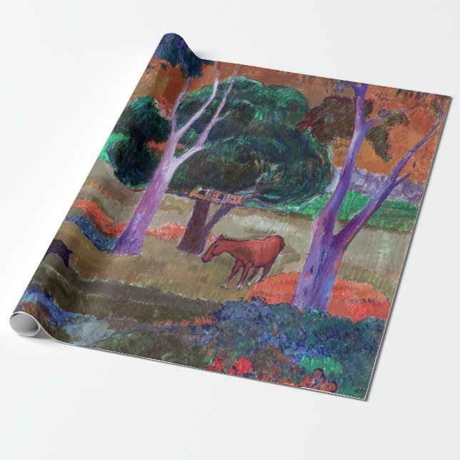 Paul Gauguin - Landschaft mit einem Schwein und ei Geschenkpapier (Ungerollt)