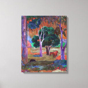 Paul Gauguin - Landschaft mit einem Schwein und ei Leinwanddruck