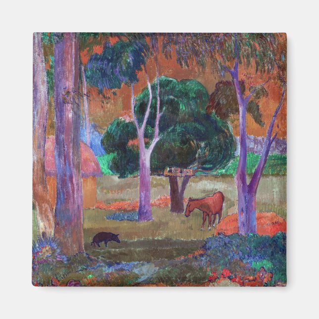 Paul Gauguin - Landschaft mit einem Schwein und ei Magnet (Vorne)