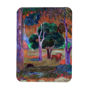 Paul Gauguin - Landschaft mit einem Schwein und ei Magnet