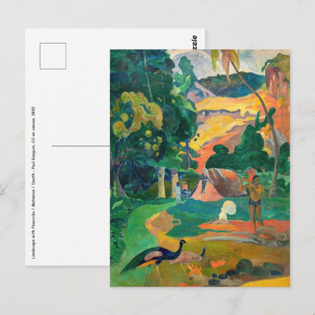 Paul Gauguin - Landschaft mit Peacocks / Matamoe Postkarte (Vorne/Hinten)