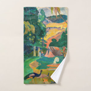 Paul Gauguin - Landschaft mit Pfauen / Matamoe Badhandtuch Set