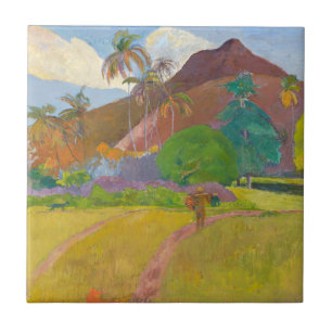 Paul Gauguin - Landschaft von Tahitien Fliese