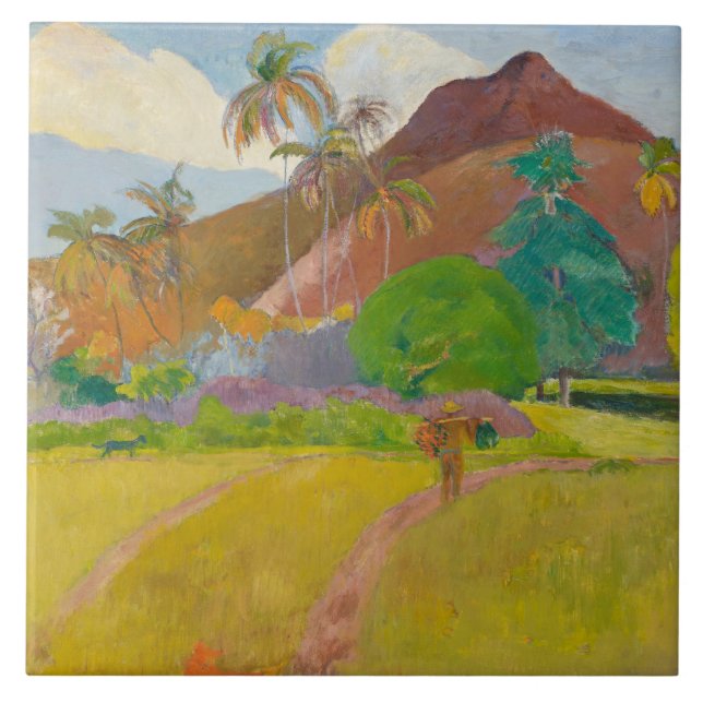 Paul Gauguin - Landschaft von Tahitien Fliese (Vorderseite)