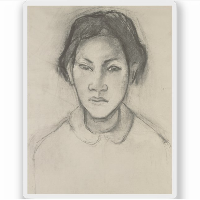 Paul Gauguin - Leiter einer tahitianischen Frau Aufkleber (Vorderseite)