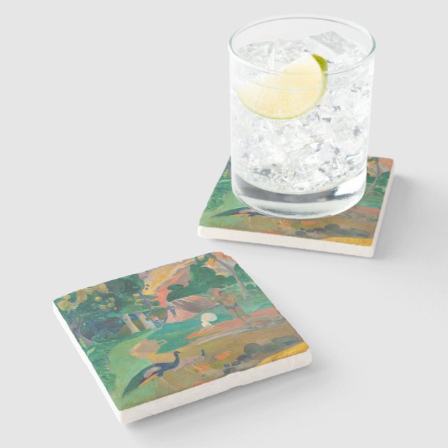 Paul Gauguin Matamoe Landschaft mit Peacocks Steinuntersetzer (Seitenansicht)