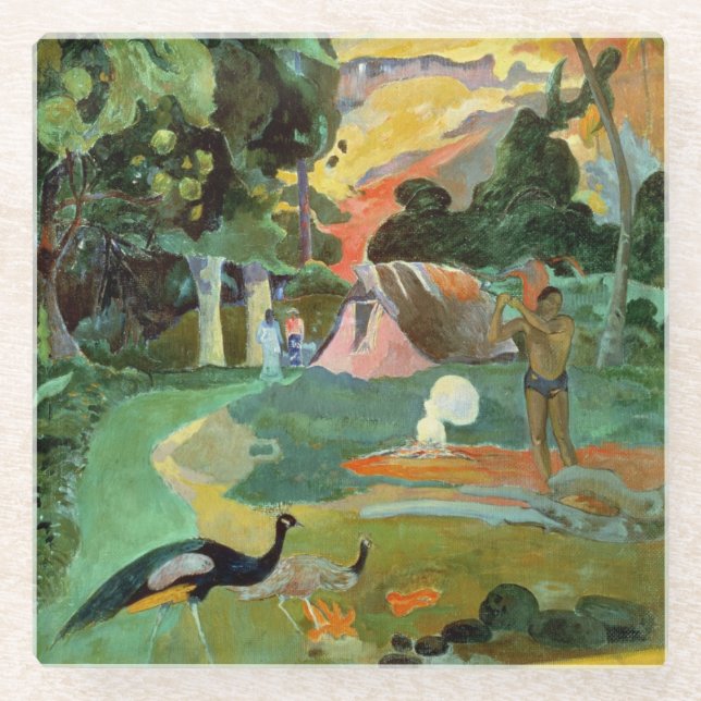 Paul Gauguin| Matamoe oder Landschaft mit Friedens Glasuntersetzer (Vorderseite)