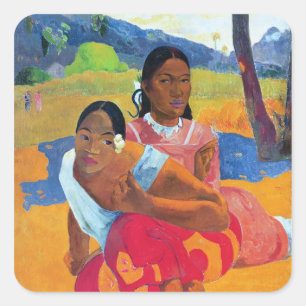 Paul Gauguin   Nafea Faaipoipo , 1892 Quadratischer Aufkleber