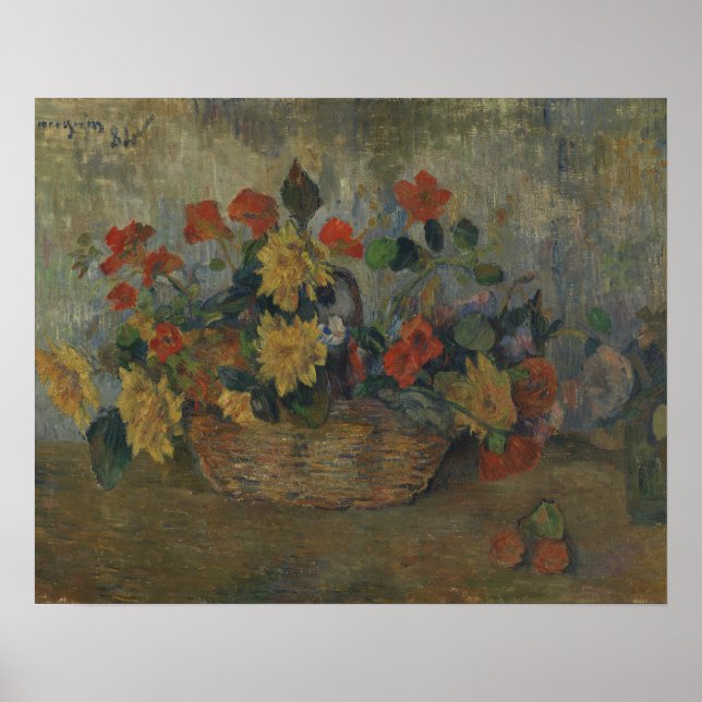 Paul Gauguin - Nasturtien und Dahlias Poster (Vorne)