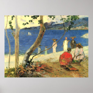 Paul Gauguin Obstträger in Turin Cove oder Meeresk Poster