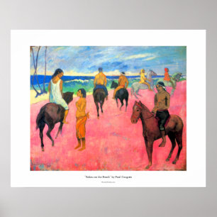 Paul Gauguin reitet auf strand pferd art Poster