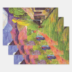 Paul Gauguin Road in Tahiti Vintage Kunstkunst Geschenkpapier Set