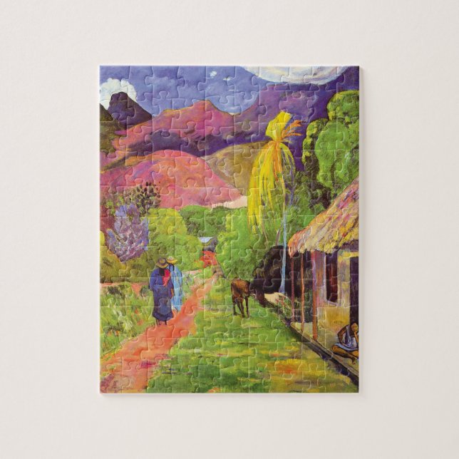 Paul Gauguin Road in Tahiti Vintage Kunstkunst Puzzle (Vertikal)