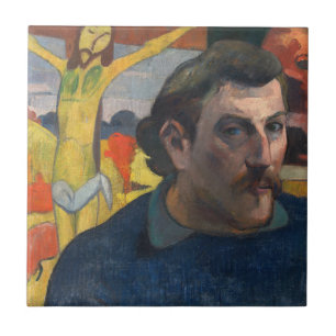 Paul Gauguin - Selbstporträt mit gelbem Christus Fliese
