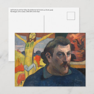 Paul Gauguin - Selbstporträt mit gelbem Christus Postkarte