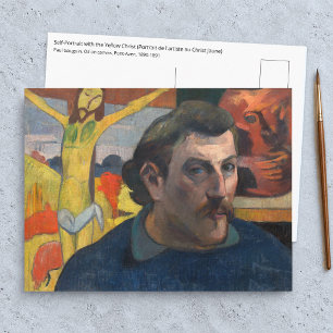 Paul Gauguin - Selbstporträt mit Gelbem Christus Postkarte