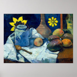 Paul Gauguin Still Life mit Teekanne und Obst Poster