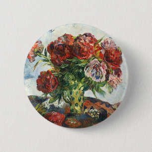 Paul Gauguin Still Life with Peonies Classic Button