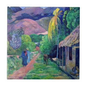 Paul Gauguin - Straße in Tahiti Fliese